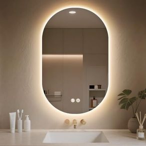 Bathroom Mirror with LED Lights 500x800mm, Anti-Fog, 3 Colors Dimmable, Backlit Light, Lighted Bathroom Vanity Mirror for Wall, Shatterproof Tempered Glass, Memory Function