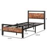 Single Bed Frames with Wood Headboard Image 7