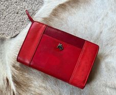 Visconti Womens Red Leather Wallet purse Genuine Leather