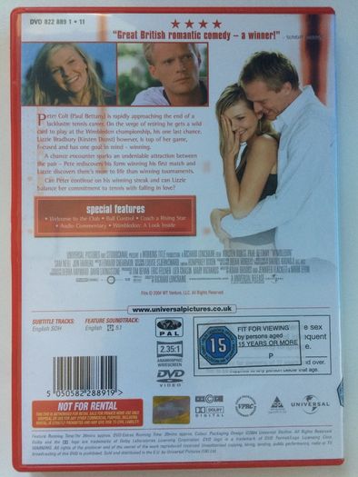 Wimbledon [2004] Kirsten Dunst & Paul Bettany [Movie DVD]