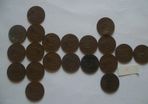 Irish coins. 20 pieces @1D from years (1941-1952)