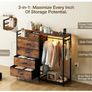 Chest of Drawers Bedroom with Hanging Rail, with LED Lighting and Power Socket Image 4