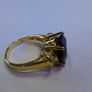 Royal Blue Sapphire Imitation 5.25 ct Gold plated Sterling silver 925 Image 4