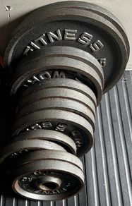 130kg deep dish vintage cast iron olympic