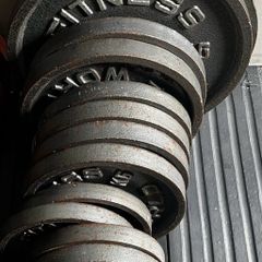 130kg deep dish vintage cast iron olympic