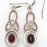 Vintage Sterling Silver And Garnet Earrings Image 4