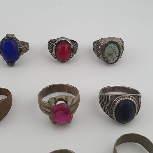 Antique Mix Rings Treasure 15 Assorted Brass Designs
