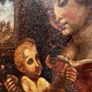 Antique Hand Painted Madonna & Child with Ornate Giltwood Frame (Bergazzi & Sons, Dublin) Image 2