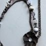 Vintage Bronze Multi-Strand Flower & Pastel Beaded Statement Necklace Image 2