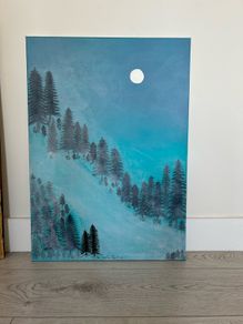 Teal abstract painting