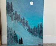 Teal abstract painting