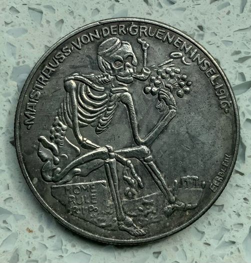 Rare 1916 Walter Eberbach Coin, Easter Rising -Torentanz ( Dance of Death) Series