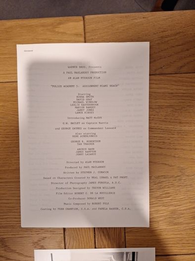 Police Academy 5 Movie Press Kit