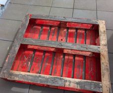 Free: Red Wooden Pallet (Great for DIY / Garden Projects)