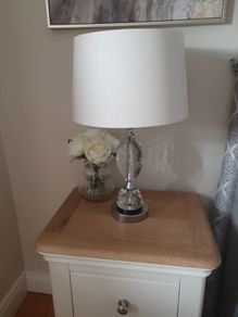 Crystal Glass & Chrome Table lamps x 2 "Very heavy"