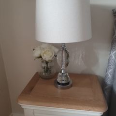 Crystal Glass & Chrome Table lamps x 2 "Very heavy"