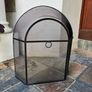 Cast Iron Open Fire Black Back Panel and White Surround Mantle Place Image 8