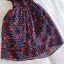 Navy Polka Dot Mini Dress with Bows - Size 6 Image 4