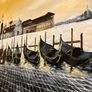 Original canvas large painting of Venice 100x120cm wall art Image 3