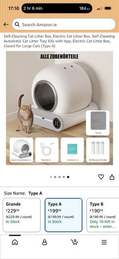 Self cleaning automatic cat litter (XXL),WiFi connection,app control