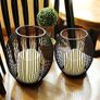 Birdcage Shape Candle Holders 2 Set, 16x18cm 14x15.5cm Black Lantern Metal Candlestick, Candlelight for Home Living Room Tables Decor Vintage Candelabra for Christmas Wedding Dinning, Black Image 3