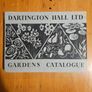 Dartington Hall Ltd Gardens Catalogue from 1935, featuring black-and-white botanical and landscape illustrations on the cover. In good condition. See photos for same. Image 2