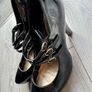 Dunnes Stores Black Patent Triple-Strap Mary Jane Heels Size 41/ 7.5 Image 2