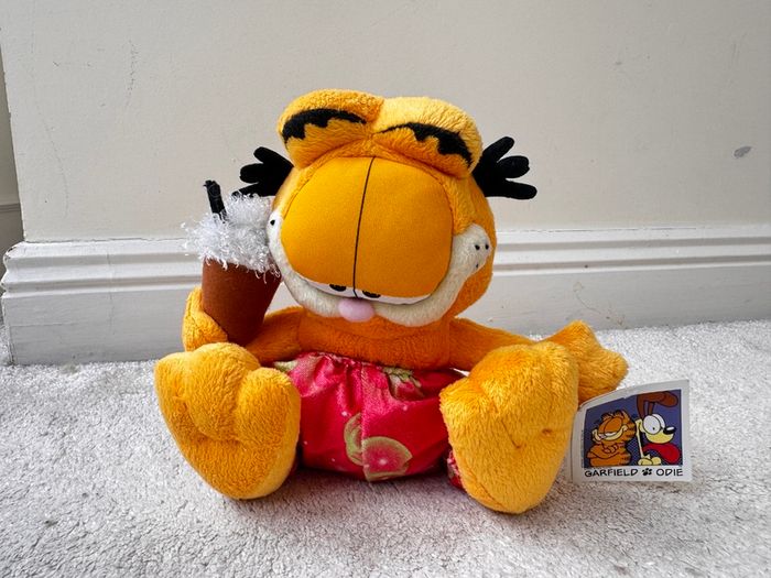 Garfield Cat Beach Red Shorts Ice Cream approx. 22 cm. Used Please see photos