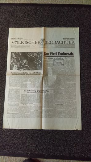Replica Newspaper - People's Observer From June 1942 - Munich