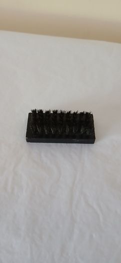 Vintage Travel Shoe Care Kit. Bag, brush, Shoe horn, cloth.
