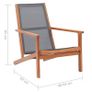Garden Lounge Chair Grey Solid Eucalyptus Wood and Textilene Image 10