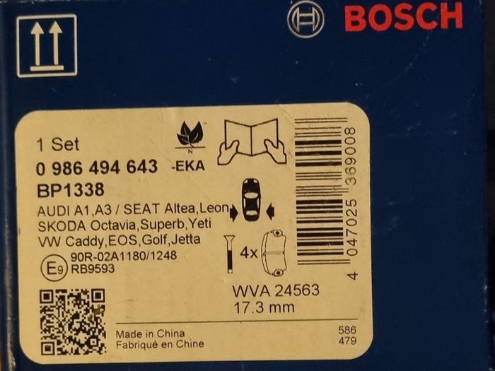 BOSCH Vw/skoda/audi Brake Pads