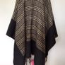 One Size Black & Brown Large Checked Shawl Includes Postage Image 3
