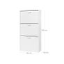Shoe Cabinet  3 Doors, White, Narrow,, Shoe Rack Image 4
