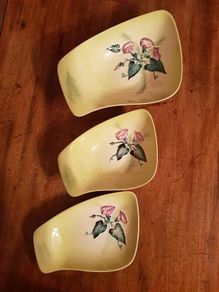 Vintage Set 3 Carltonware Hand Painted China Dishes