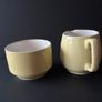 Vintage Carrigaline Yellow Sugar Bowl and Milk Jug Image 3