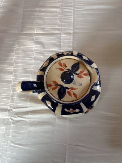 genuine antique Art Deco paneled ceramic teapot