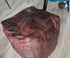 Genuine Leather Hand Made Moroccan Pouffe