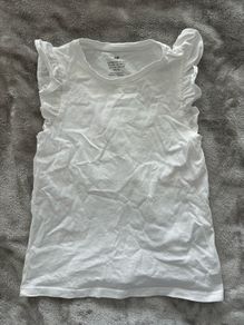 Plain white t-shirt, 122/128cm, 6-8 years