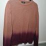 mens 7 for All Mankind wool jumper crew neck overdyed camel burgundy Size SMALL Image 6