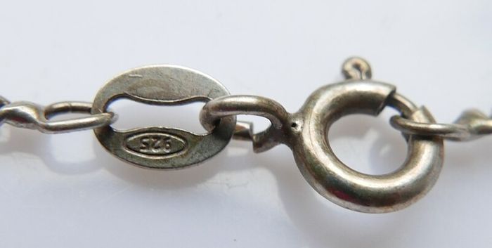 Vintage 925 Sterling Silver Pendant Necklace length 18" - 5,2g