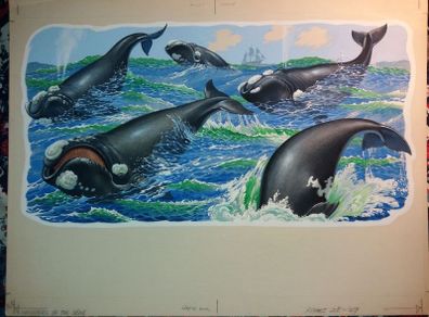 Authentic Angus McBride. Monsters of the Sea - Right Whales. Perfect Christmas Present.