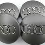 Audi 60mm 2.36 Inch Grey Chrome Silver Alloy Wheel Center 4B0601170 Emblems Caps 4B0 601 170 3.0T 2.0T A3 A4 A5 A6 A7 A8 Q3 Q5 Q7 TT A4L A6L Image 2
