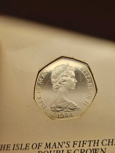 Isle of Man 1984 Silver Proof Christmas 50p Coin in Original Folder