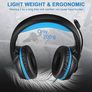 MULTIPLE COLOURS AVAILABLE Gaming Headset for PS4, Xbox One Headset with Mic Surround Stereo Gaming Headphones with LED Light, Compatible with Nintendo Switch PS5 Xbox Series X/S PC (USB Extension Cable Included), Blue Image 4