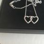 new silver hearts pendant with real diamonds Image 4