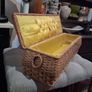 Wicker and Needlepoint Sewing basket Image 4