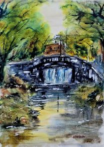 grand canal Dublin watercolour