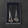 Vintage 925 Silver Long Abstract Sculptural Earrings Image 2