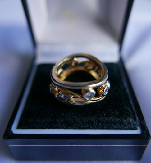 Vintage 925 Sterling Silver Gold Plated Ring Women Fashion Jewelry Cubic Zircon Ring
